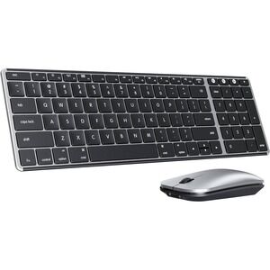 SEENDA SKM64 2 Bluetooth Keyboard and Mouse Combo Silver Rechargeable Type C